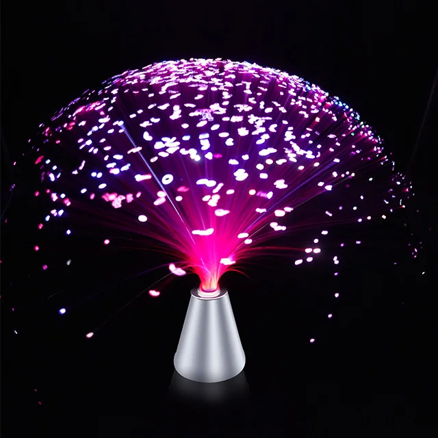 Novelty Silver Base 13 Inch Fiber Optic Light Night Lamp