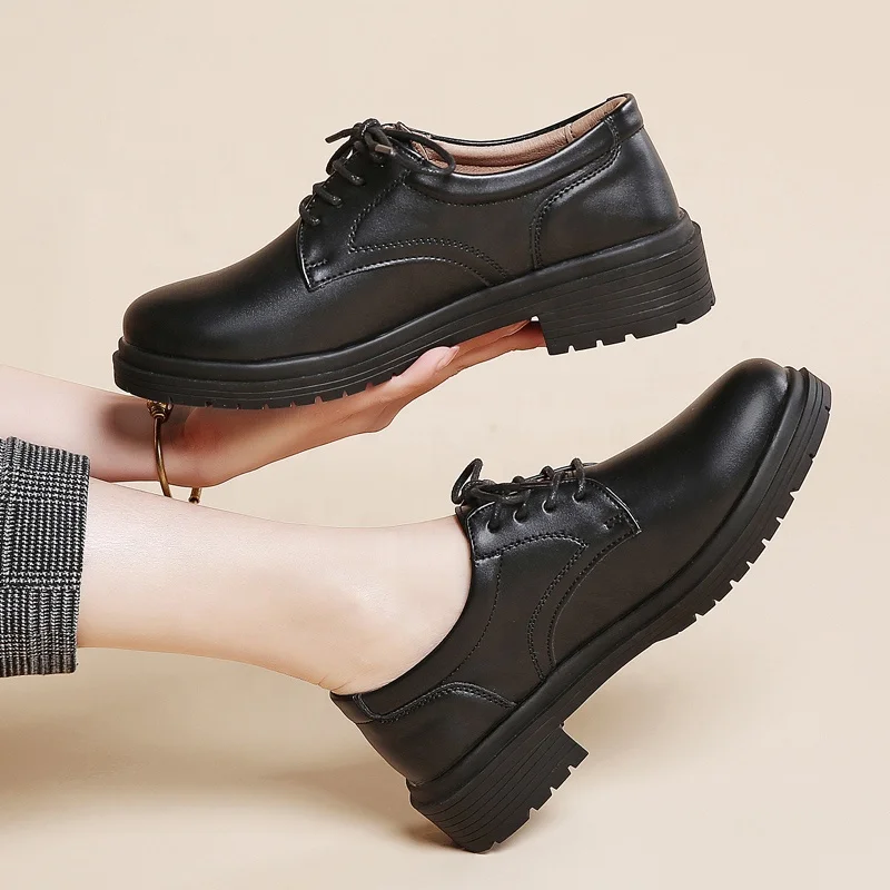 British style small leather shoes retro outdoor casual shoes women students fashion leather shoes
