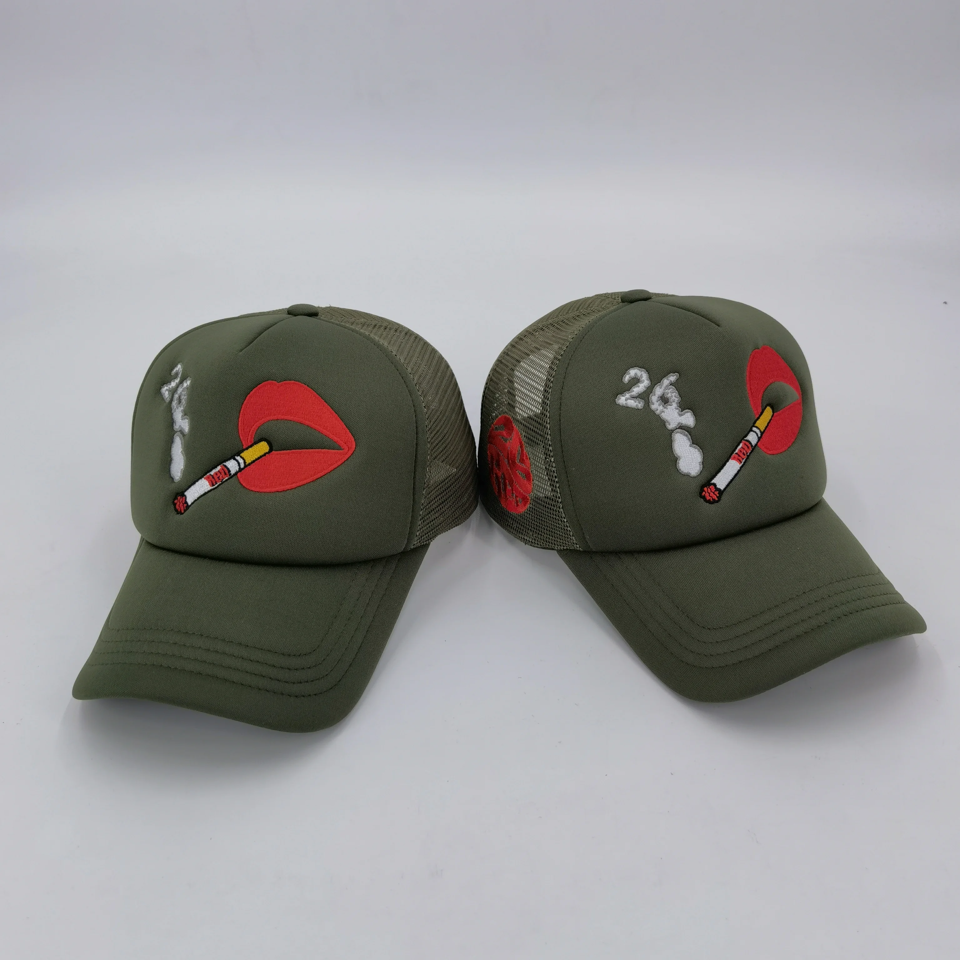 Plain blank foam mesh trucker caps custom trucker hat with logo trucker hat with rope