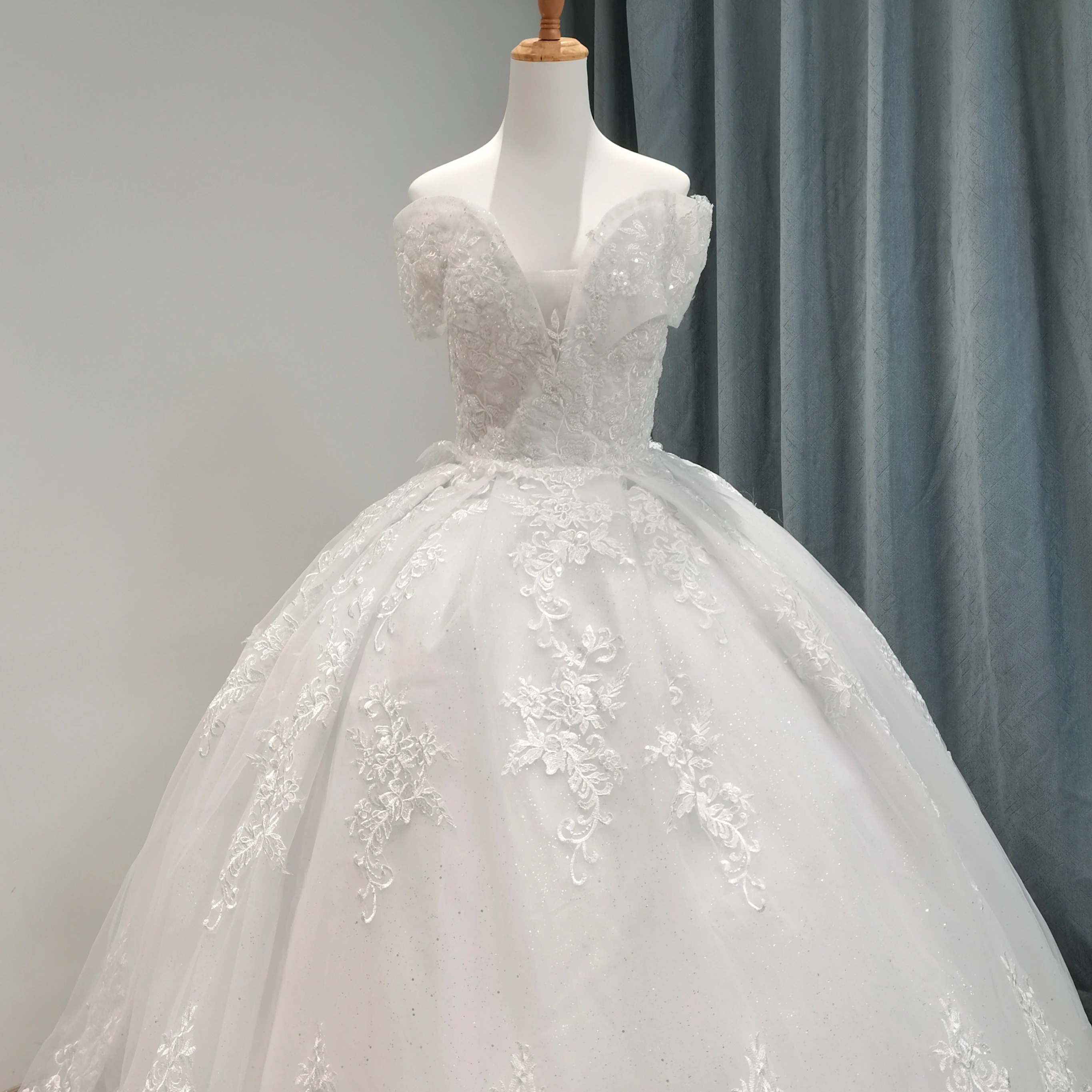 AL1639 2024 party wear dresses for women lace bridal dresses women white long train lady elegant cheap wedding dress