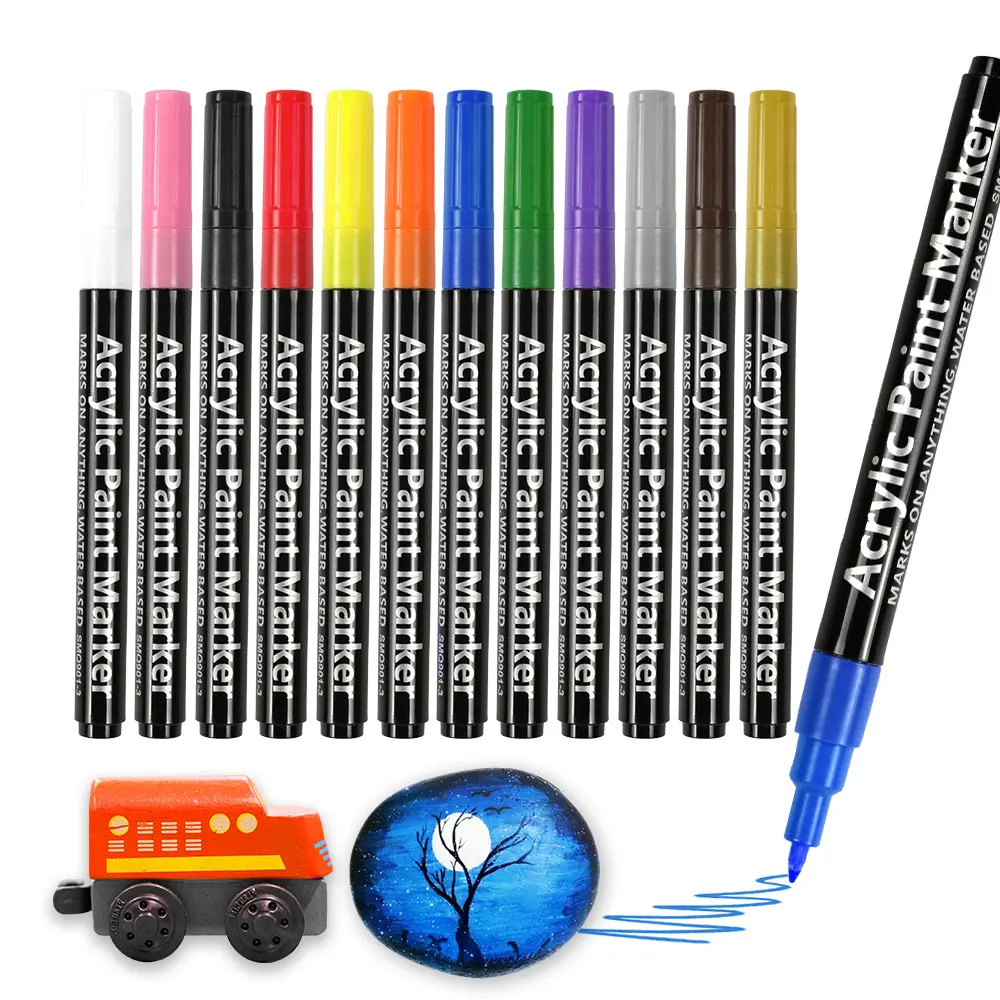 School Supplies 12 Color Dual Head Sketch Markers Window Markers Colors Brush Art Marker Pens Set For Drawing Graffiti Manga