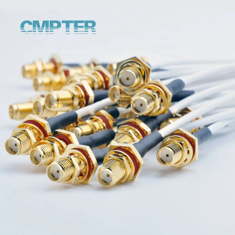 SMA connector female waterproof bulkhead SMA Female crimp RG188 Cable,  sma female connector