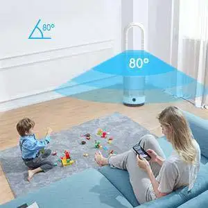 Household Air Cooler Circulation Noiseless Bladeless Tower Fan With Remote Control
