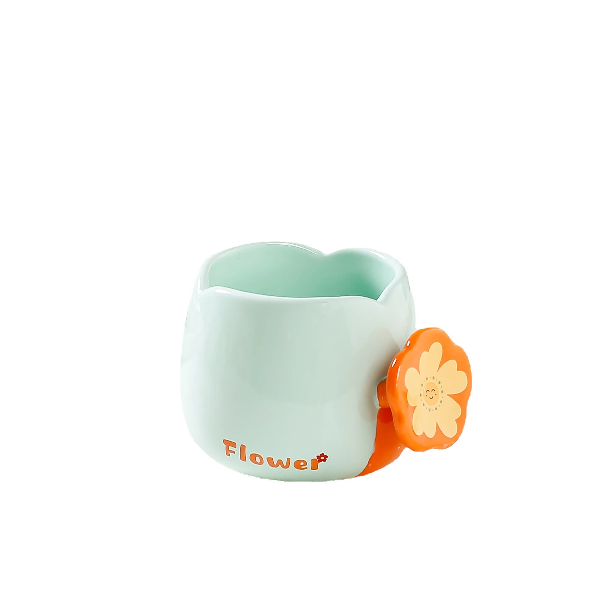 Custom gift Nordic  high-value ins style ceramic flowers coffee cups and mugs