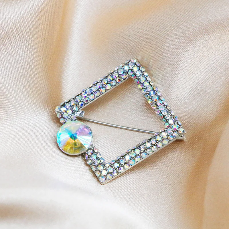 blingbling colorful crystal brooch pin,creative geometric brooches jewelry