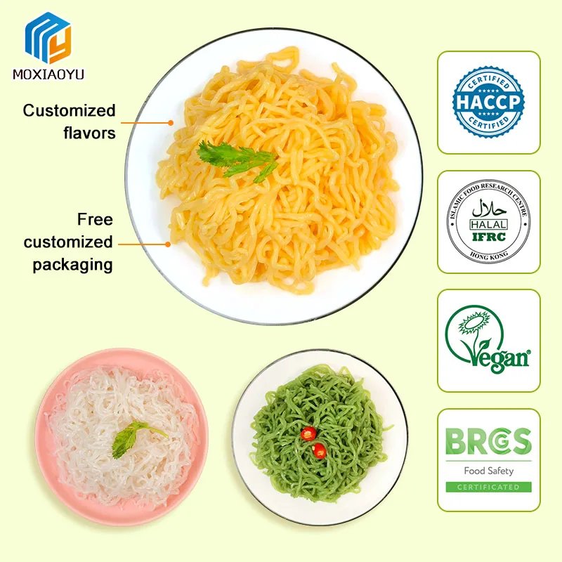 Moxiaoyu OEM Low Carb Low Sugar Healthy Food Customized Shirataki Noodles Meal Replacement Konjac Noodles