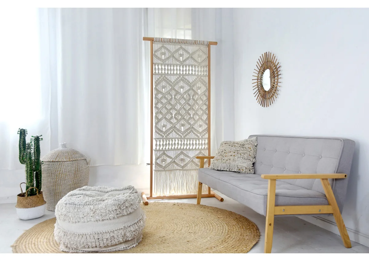 2023 HOT Bohemian Style Handmade Portable Folding Wood Privacy Screen divider Living Room or Hall Screen divider