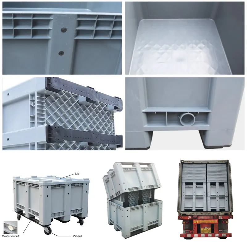 HDPE PP контейнер большой складной пластиковый ящик для поддонов