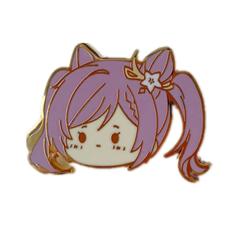 genshin impact Metal badge brooch qiqi hutao ganyu cute figure decorative crafts