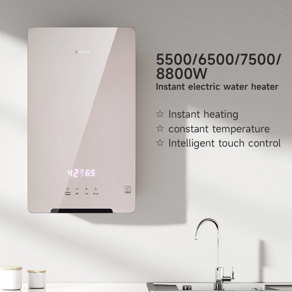 2024 New Hot Bathroom Electric Water Heater Instant Heating with Plastic Housing Wall Mounted for Household Hotel Garage Use