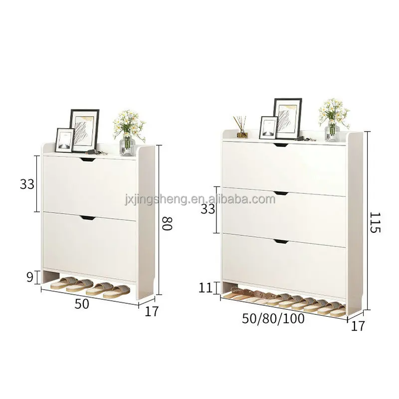 Wooden flip designs living room furniture high quality slim shoe storage cabinet