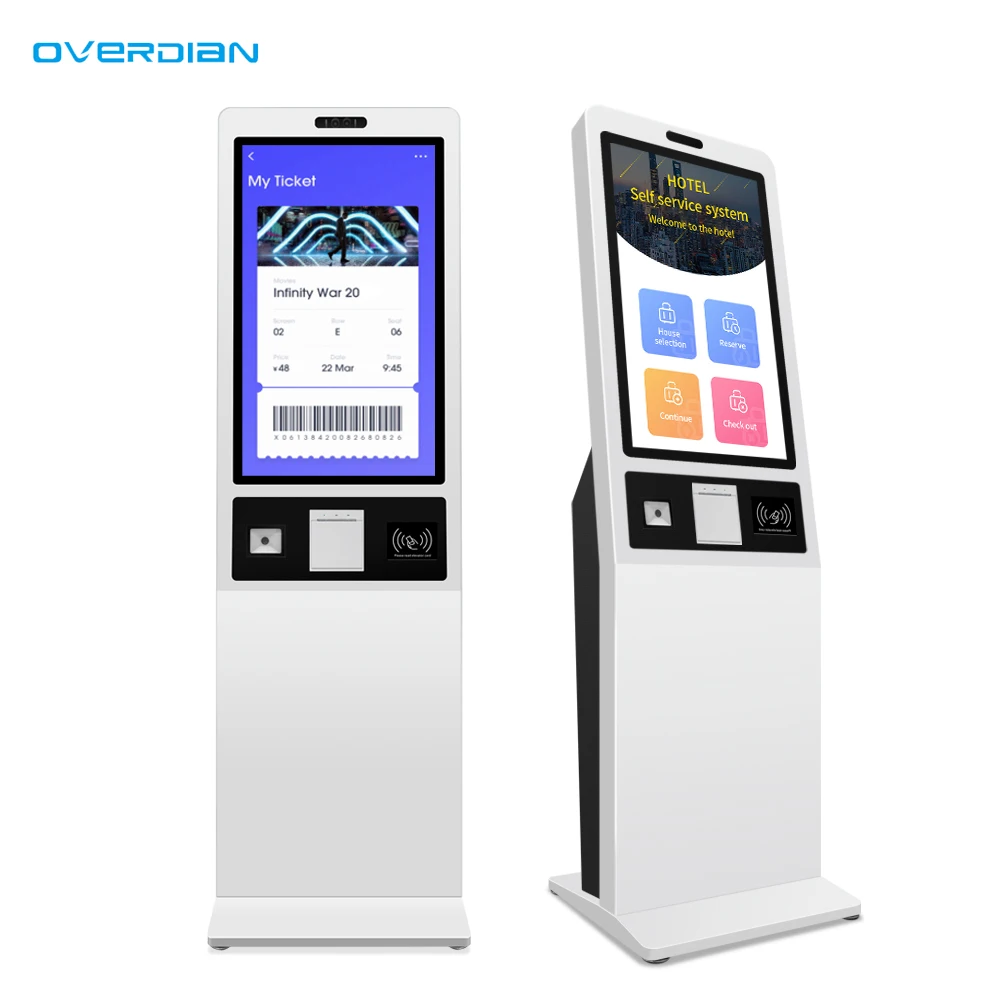 Floor stand 32 Inch ticket vending payment machine touch screen fast food self service ordering kiosk self checkout kiosk