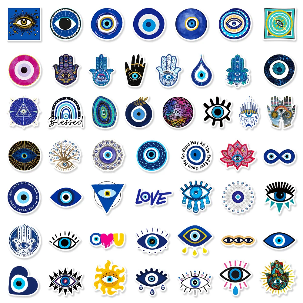 Cartoon Turkish Evil Eye Stickers Aesthetic Decals Decoration DIY Phone Notebook Laptop Cool Gothic Graffiti Sticker