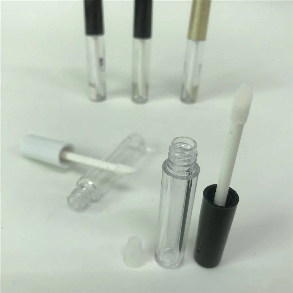 Cosmetics Lipstick Lip Gloss Hot Stamping Round Twist Up Cosmetic Package Tube Click Lip Gloss Pen Steel Roller Cosmetic Pen