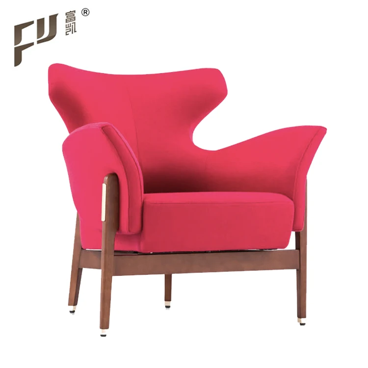 
hotel room leather leisure sofa wooden frame for project 