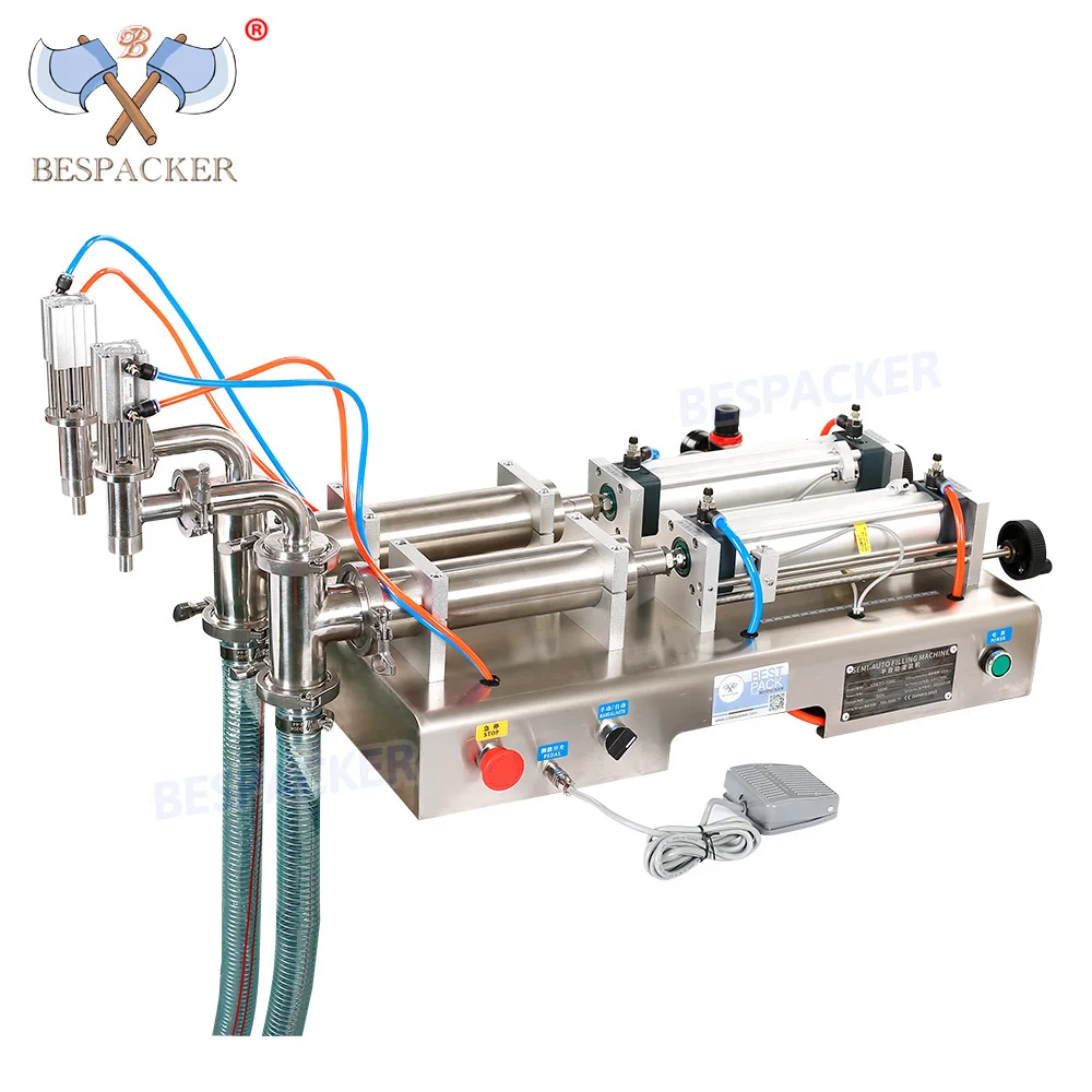 Y2WTD Double Head 100-1000ML Horizontal Pouch Beverage Oil Water Liquid Filling Machine
