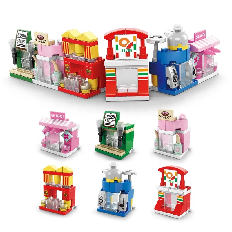 Lele Brother Cheap Gift Toy City Street View Mini Architecture Model Building Blocks