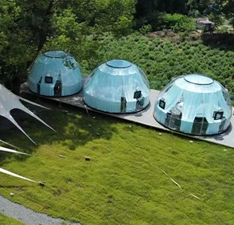 2024 Hot sale outdoor fiberglass sunroom transparent polycarbonate garden glass bubble room star glamping hotel  igloo dome home