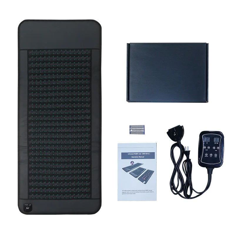 Guangyang CE Approved electric tourmaline heat mattress Heating Health Carpet PEMF Far Infrared Therapy Mat