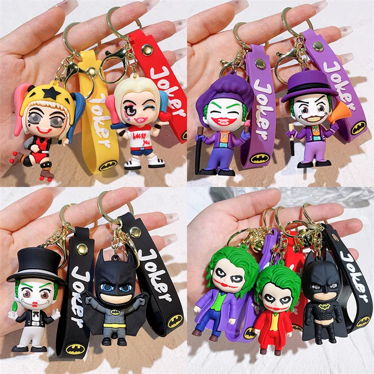 Jokers Keychain Superheros Batmans Harley Quinn Doll Car Keychain Pendant Crane Machine Small Gift