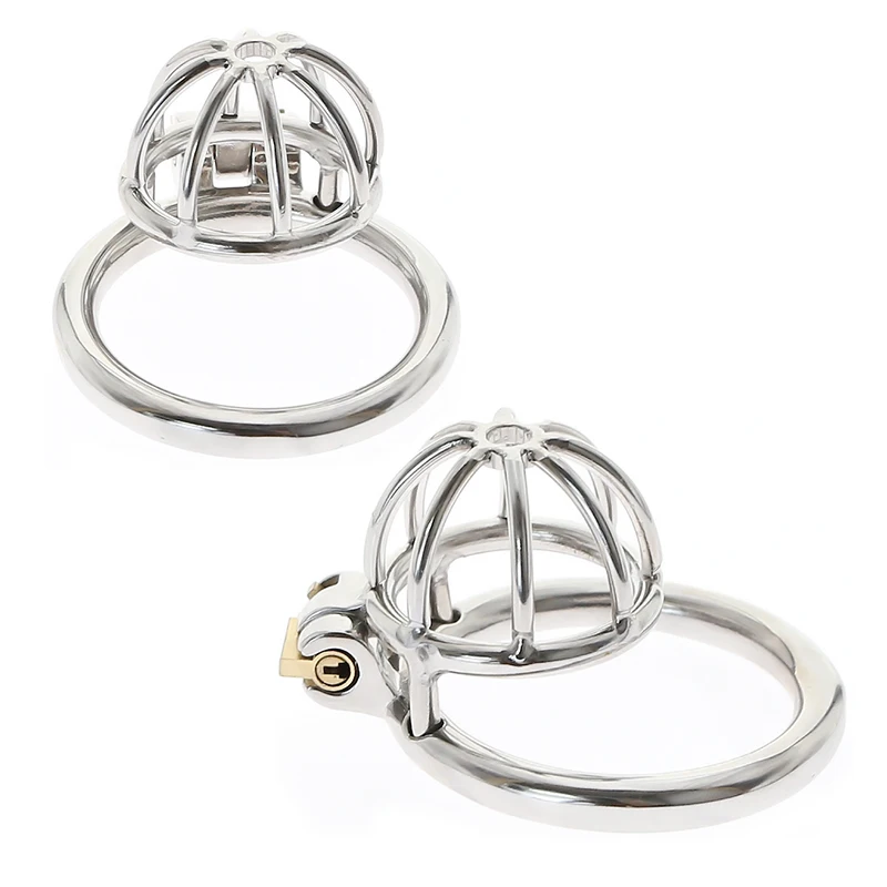 Customize Permanent Easy to Pee Stainless Steel Chastity Cock Cage with 3 size Cock Ring  Urethra Catheter Lock Bondage Sex Toys