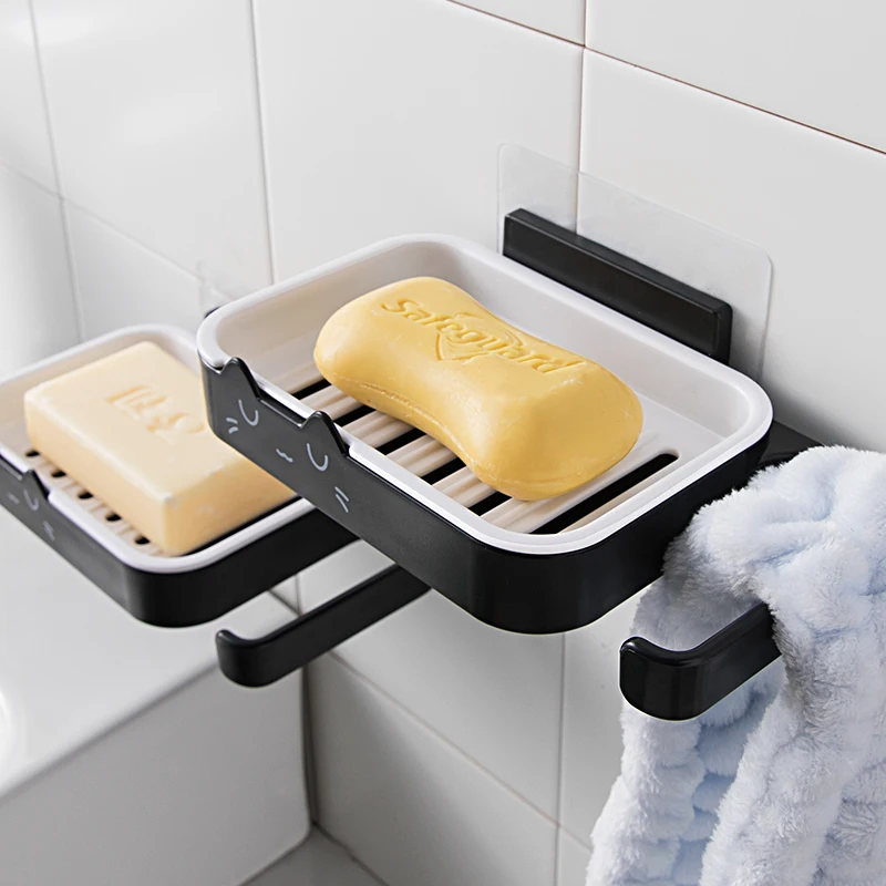 Wall Mounted Soap Dish Saver Sponge Holder with hang hook for shower  Bathroom & Kitchen soap bar