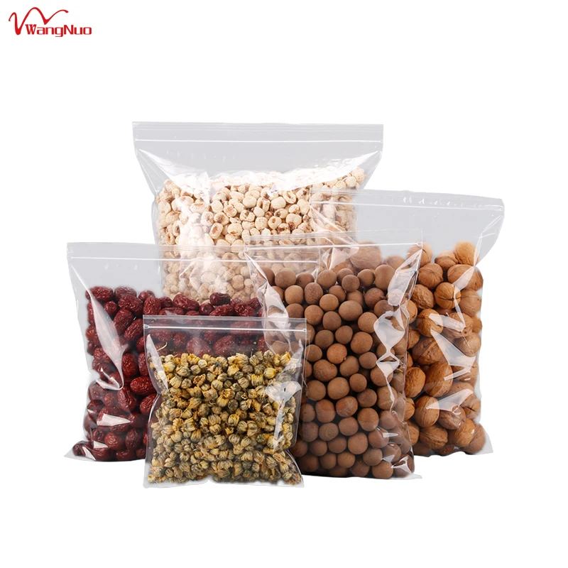 Transparent Food Dustproof Storage Self Sealing Zip Lock Plastic PP packaging Bags