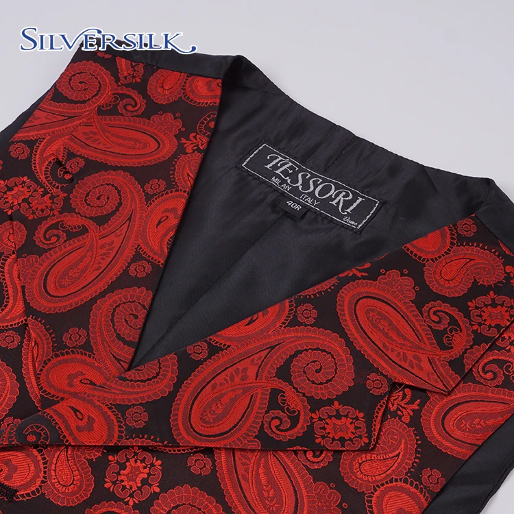 Роскошный красный жилет в американском стиле с цветочным принтом пейсли, мужской костюм, жилет для свадьбы