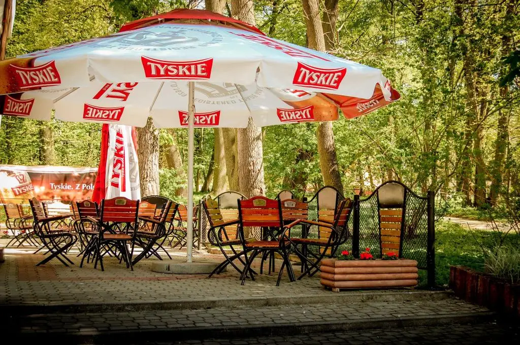 4 meters  round outdoor  TYSKIE beer brand  patio umbrella