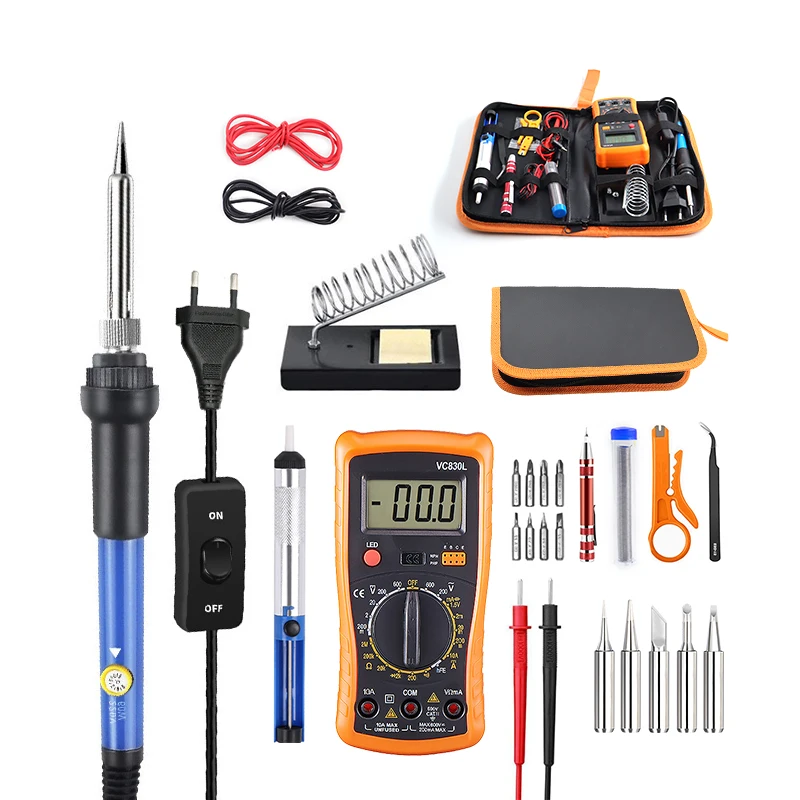 Adjustable Temperature with Switching Electric Soldering Iron Combination Set 60w Welding Repair Tool USA/UK/EU Plug