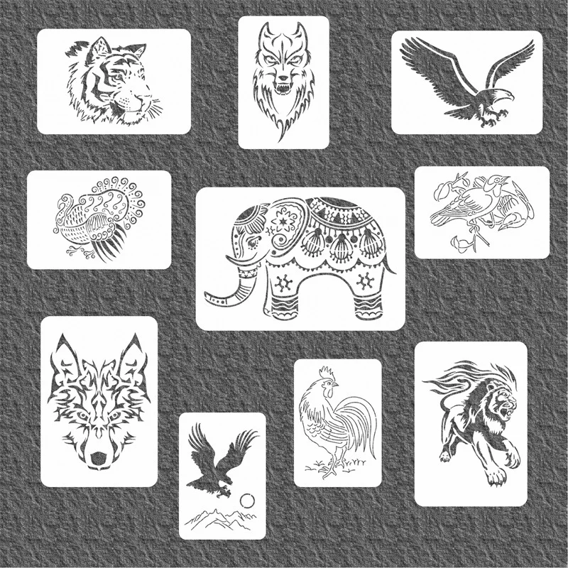 Factory Direct Sale Creative Animal Hollow Painting Template Interior Decoration Diy Children Wall Stencils