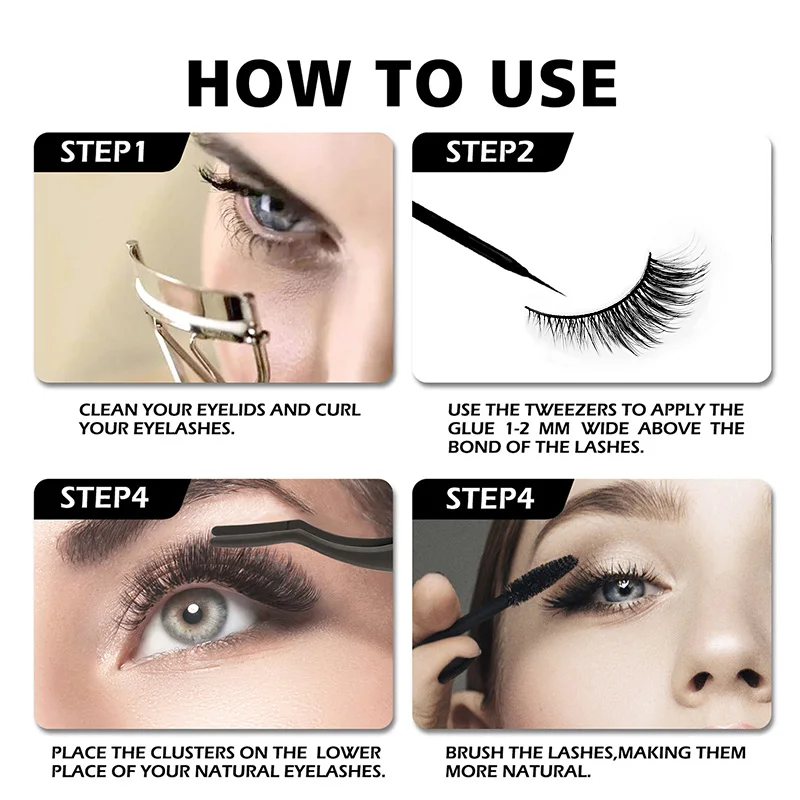 2024 New Design Foxy Winged Cat Eye Lashes Angel Wing Natural Silk Lash Faux Mink Fox Eye Lashes With Private Label