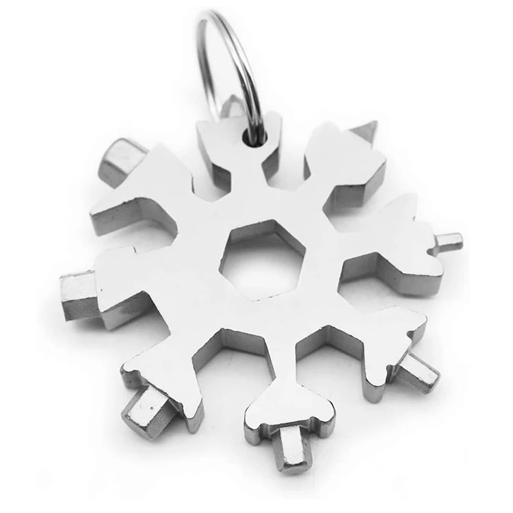 Christmas gift 18 in 1 multi purpose tool outdoor carry screwdriver wrench snowflake tool 18in1 snowflake multitool