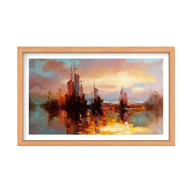 32 inch Wood Anti Glare Matte Frame Intelligent Digital Art Museum Digital Picture Photo Frame
