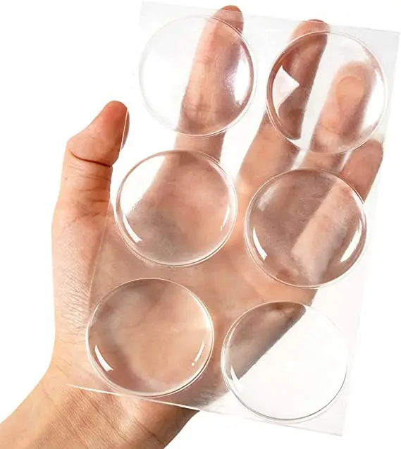 Quiet Transparent Round Soft Rubber Wall Protector Self Adhesive Door Handle Bumper Door Knob Wall Shield Stopper