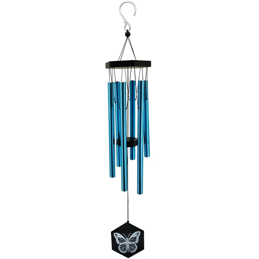 33inch Blue Hexagon Wind Chime-043