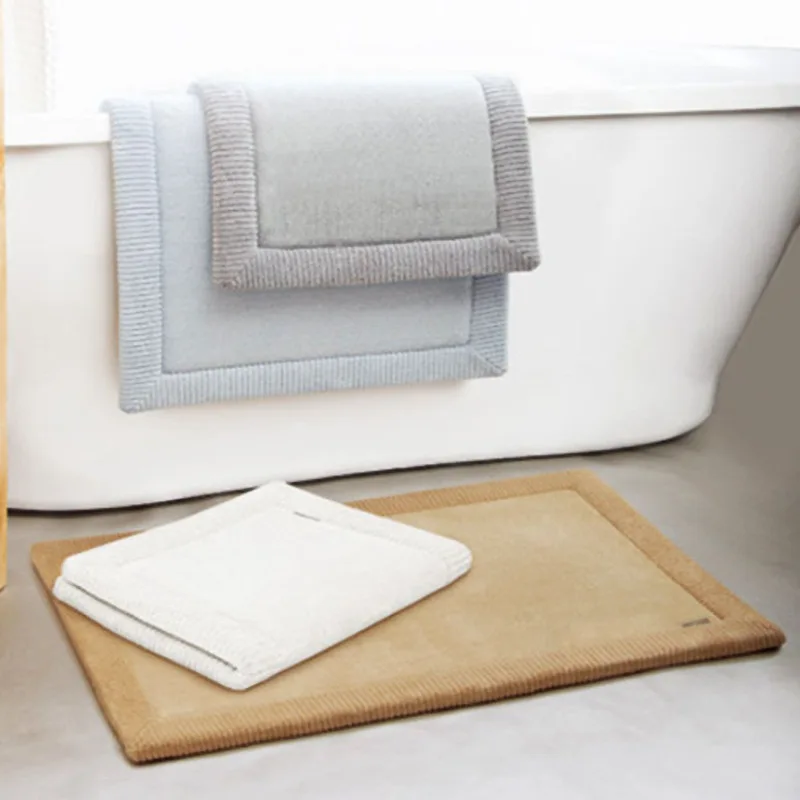 Super Soft Thick Memory Foam Bath Rug Flannel Absorbent Shower Mat Non Slip Bathroom Mat