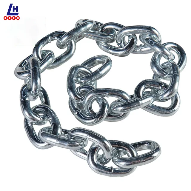 Поставка оцинкованной металлической цепи DIN5685A/C 6 мм оцинкованная сварная короткая цепь DIN5685a