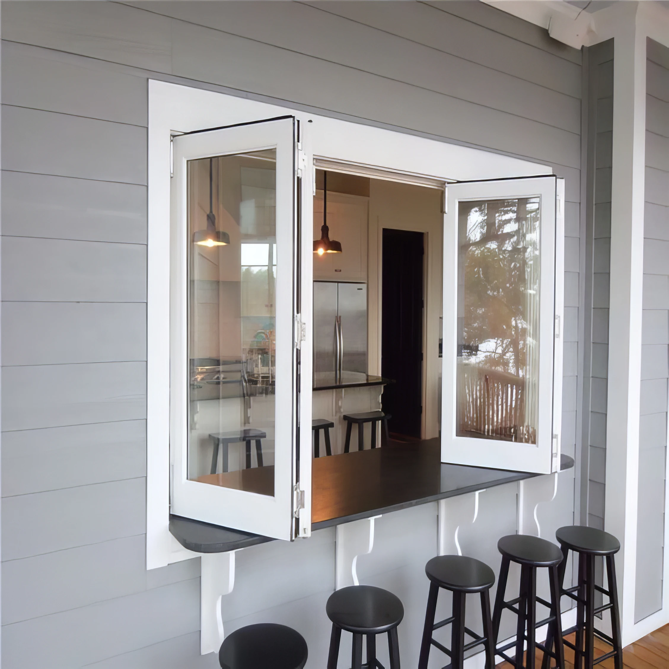 JBDhome Hot Selling Beautiful New Toughened Glass Double Folding Window Hurricane Proof Insulated Aluminium Folding Window