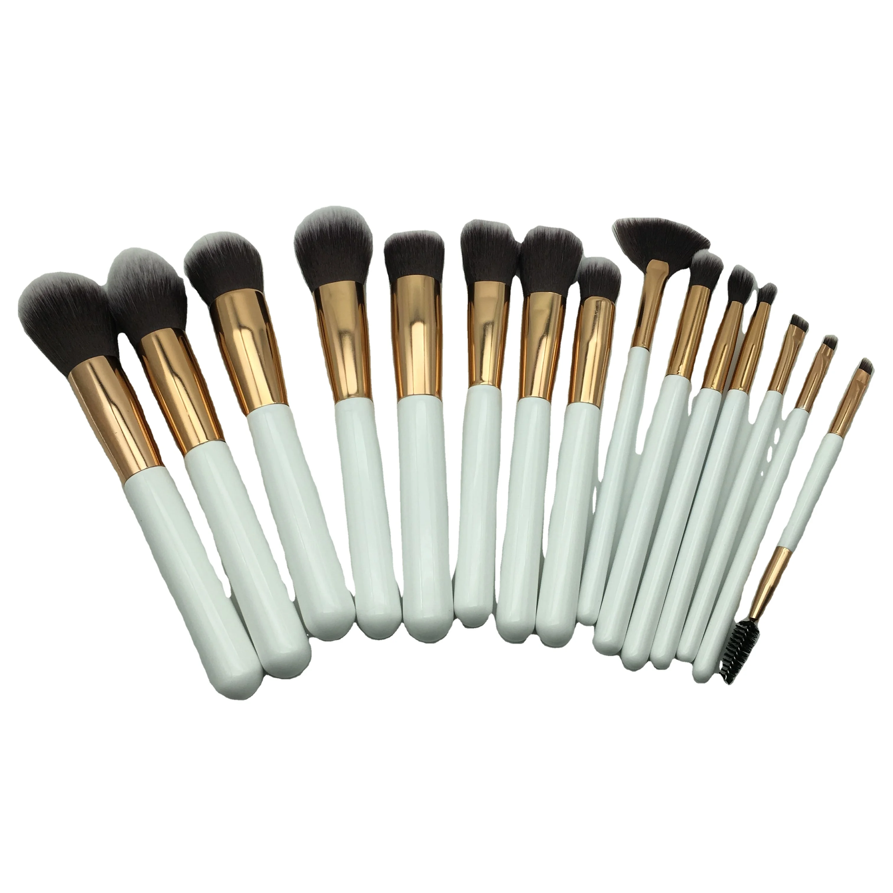 15pcs synthetic hair vegan makeup brush set free sample