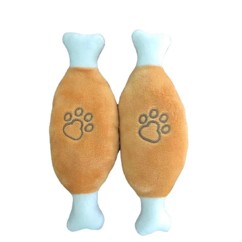 Double-Headed Chic Leg Pet Doll Soft Molar Puzzle for Dog Training Bite-Resistant Plush Toy with Animal Pattern