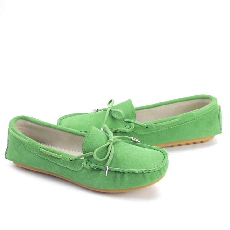 Women Casual Bowknot Penny Loafers Moccasins Driving Summer Leather Ladies Shoes Slip on Flat Boat Shoes