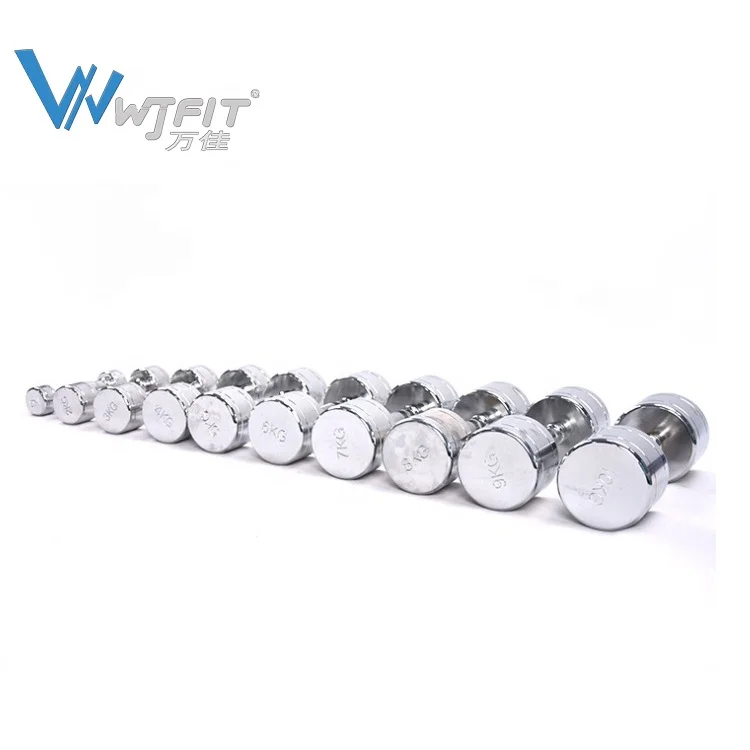 High Quality Stainless Steel Dumbbell Set Chrome Dumbbells KG Free Weights Dumbbell For Gym