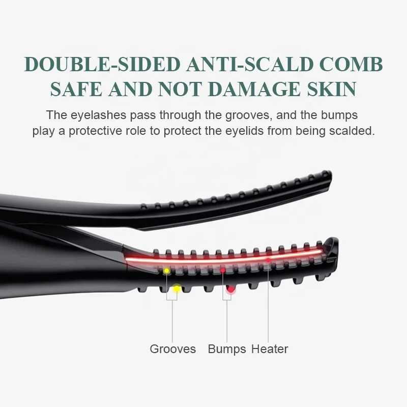 2 in 1 Portable Electric Eyelash Curlers Mini Curling Lash Clip Comb Rizador de Pestanas Heated Eyelash Curler