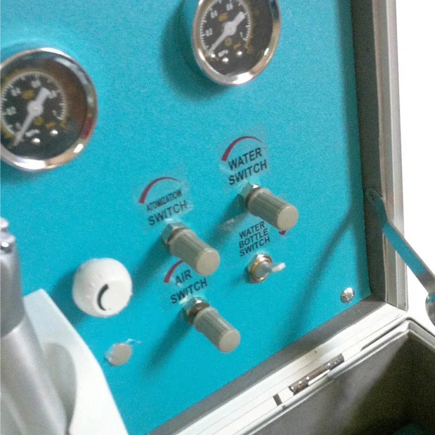 Dentists Lab Mobile Dental Unit Portable Rolling Case Box with Oilless Air Compresor Mobile Clinic Dental Equipment