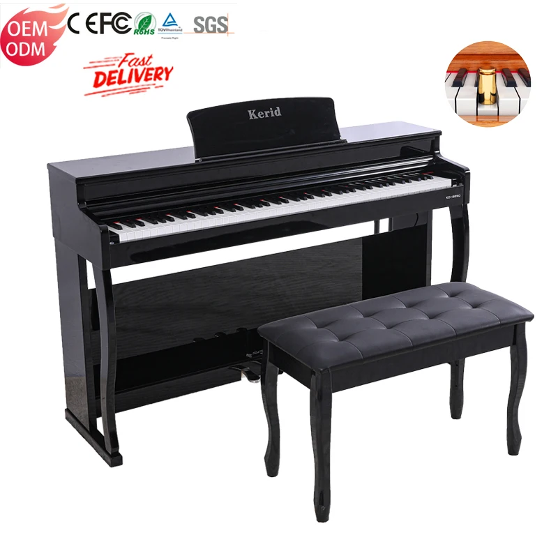 KERID Professionnel Acoustic Beginner Piano Kids Upright Electronic Keyboard Instruments 88 Keys Weighted Electric Digital Piano