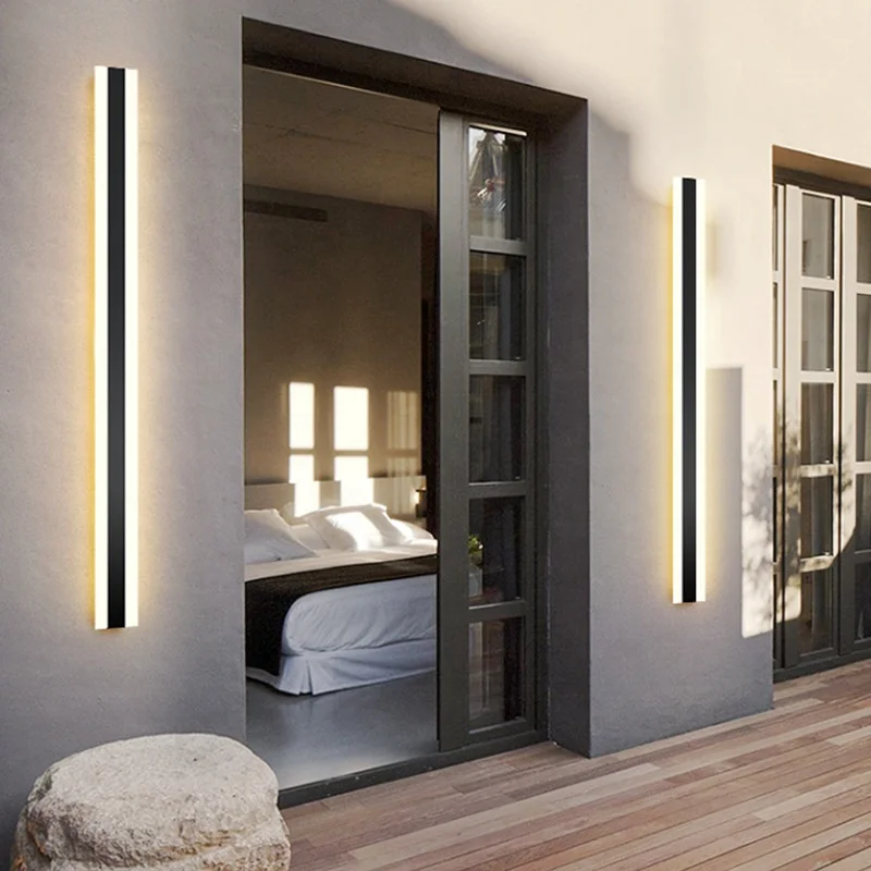 Hotel Villa Waterproof Garden Linear Long Strip Wall Sconce Outdoor lighting fixture Wall Lamps LED Outdoor Wall Lights for home