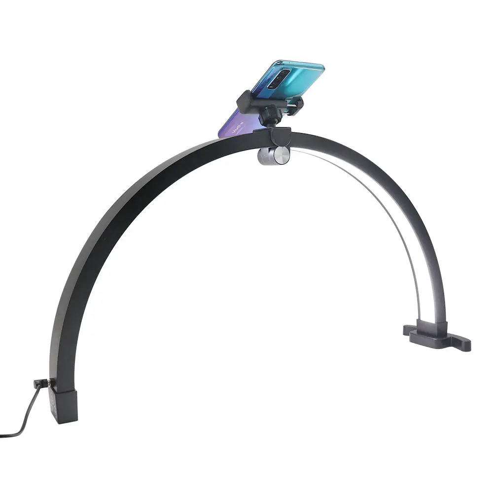 Beauty Manicure Eyelash Salon Moon Light Lamp Table Top Nail Repair Light Desktop Foldable Lamplight With Phone Holder