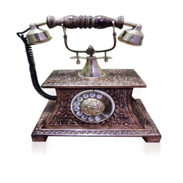 
Best Quality Vintage Stylish Beautifully Handmade Decorated Corded Landline Telephone With Multi Function 