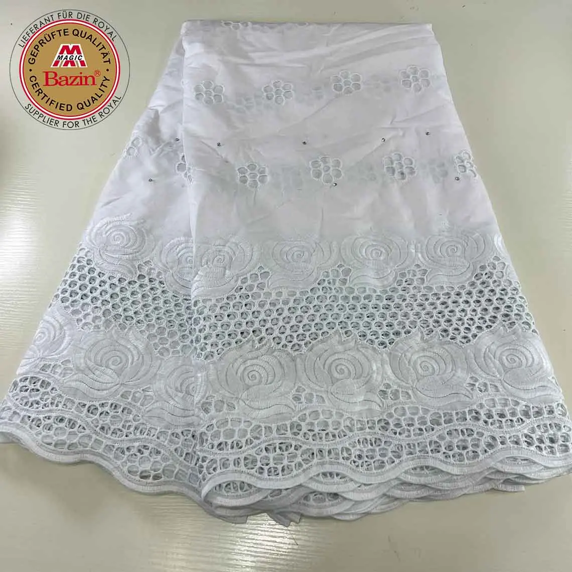 Latest Style Pure Cotton Swiss Voile Lace Fabric For Gambia Women Traditional Wedding Party Dresses 100% Cotton Stones Dry Lace